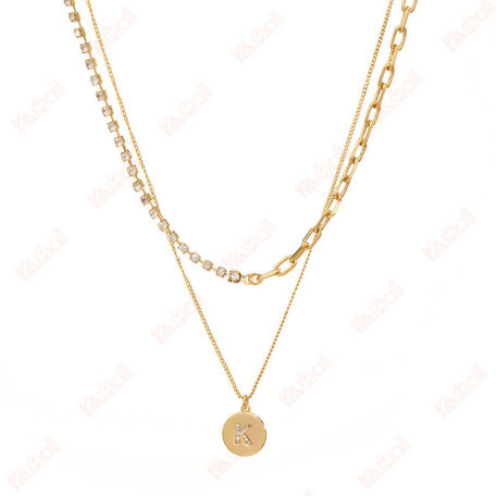 gold necklace simple style coins
